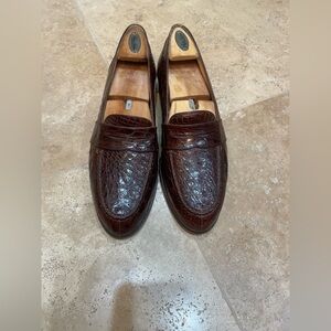 Polo Ralph Lauren Men’s Crocodile Brown Loafers